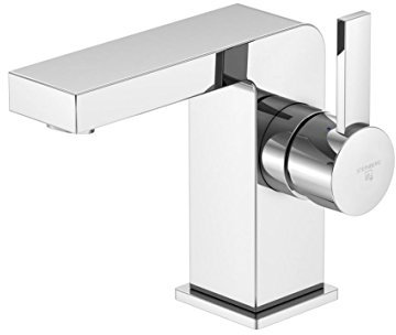Steinberg 120 1000 Hochwertige Waschbecken-Armatur aus massivem Messing mit Ablauf-Garnitur für Küche und Bad Waschtisch-Einhebelmischer mit Ablaufgarnitur, Chrom, S