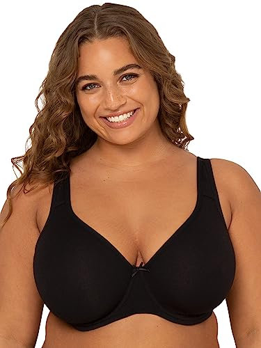 Fruit of the Loom Soutien-Gorge à Armatures en Coton Non doublé pour Femme, Teinte Noire., 110G