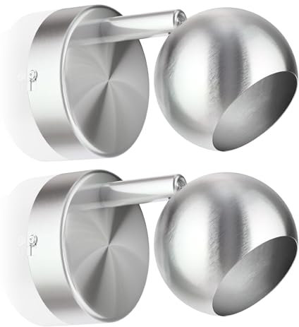 ledscom.de 2 Stück Deckenleuchte/Wandleuchte TAURI, edelstahl matt, 1x GU10 max. 25W