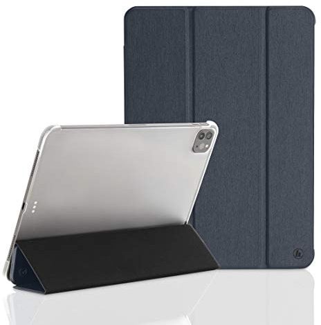 Hama Hülle für iPad Pro 2020 12.9 Zoll (aufklappbares Case für Apple Tablet, Schutz-Hülle mit Standfunktion, transparente Rückseite, magnetisches Cover mit Auto Wake/Sleep Funktion) blau