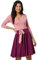 HAPPY MAMA Femme Maternité Robe de Grossesse Col en V 525 (Rose Sombre & Prune, 44-46, 2XL)