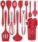 Pranski Lot de 12 ustensiles de cuisine en silicone - Passe au lave-vaisselle - 200 °C - Résistants à la chaleur - Antiadhésifs