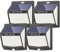 SEZAC Luce Solare Led Esterno【4 Pezzi /3 Modalità】 Illuminazione a 270°Luci Solari Esterno con Sensore di Movimento, IP65 Impermeabile Lampada Solare da Esterno per Giardino, Patio e Garage