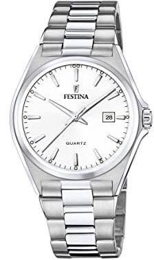 Festina Herren Analog Quarz Uhr mit Edelstahl Armband F20552/2