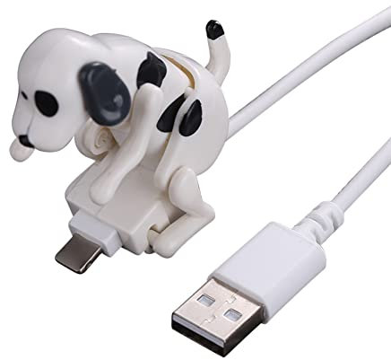 Stray Dog Charging Cable Funny Humping Dog Fast Charger Cable USB Cable Charger for iPhone, Android, Type-C White