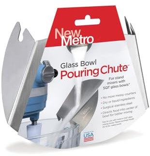 New Metro Design PC-GL Set of 1-Pouring Chute for Glass Bowl, Stainless Steel, Silver