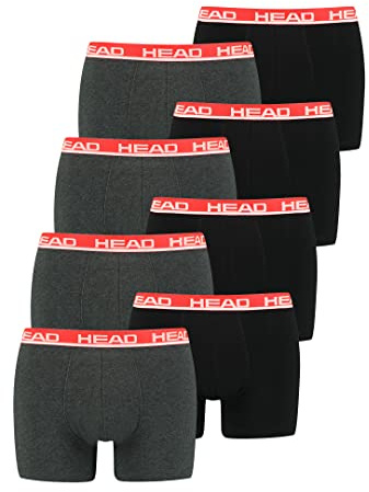 HEAD Herren Boxershorts Unterwäsche 8P (Grey/Red, XL)