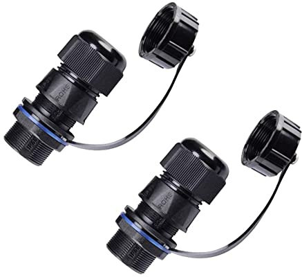 PENGLIN 2PCS panneau monté RJ45 connecteur étanche Cat5/5e/6 ethernet LAN coupleur de câble avec couvercle étanche/anti-poussière pour le réseau extérieur