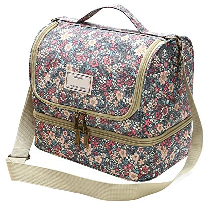 Nanxson Sac Isotherme à Repas Capacité Sac à Déjeuner Isotherme Grand Sac Isotherme Réutilisable Imperméable Sac à Déjeuner Pique-nique avec Bandoulière Réglable (11L,C-Bleu)