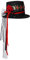 BLESSUME Zylinder Hut mit Brille for Karneval, Halloween (M, Schwarz & Rot)