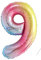 Geburtstag zahlen luftballon 9 jahre | Regenbogen Farbverlauf-Riesen Folienballon 9 XXL Folienballon in 40 - 101cm Geburtstagsdeko - Ballon Zahl Deko zum Geburtstag - fliegt mit Helium