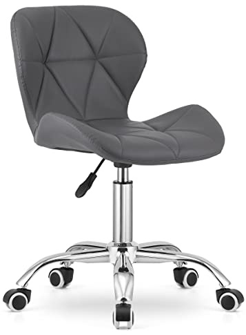 Home Collective Drehstuhl Bürostuhl Schreibtischstuhl Polster aus Kunstleder dunkelgrau | höhenverstellbar mit ergonomischer Sitzfläche