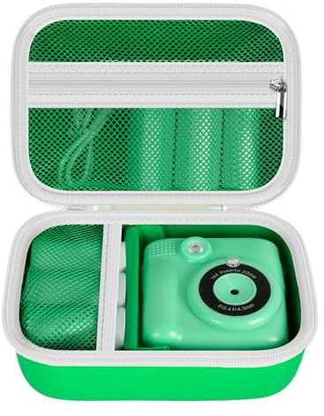 Digitalkamera-Schutzhülle, kompatibel mit Agoigo/für Seckton/für DEKER/für Miiulodi/Yoophane Kinderkamera. Wasserfeste Kameraaufbewahrung für Kabel, Speicherkarte und Zubehör (nur Tasche), grün