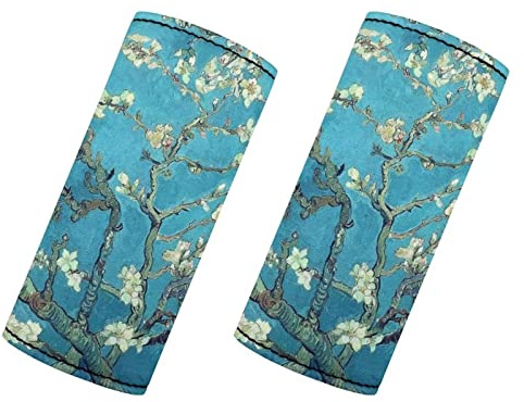 BYCHECAR Van Gogh Lot de 2 housses de poignée de valise en néoprène Motif fleurs de cerisier