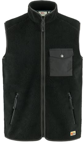 Fjallraven 87073-550-030 Vardag Pile Fleece Vest M Sweatshirt Men's Black-Dark Grey Size m