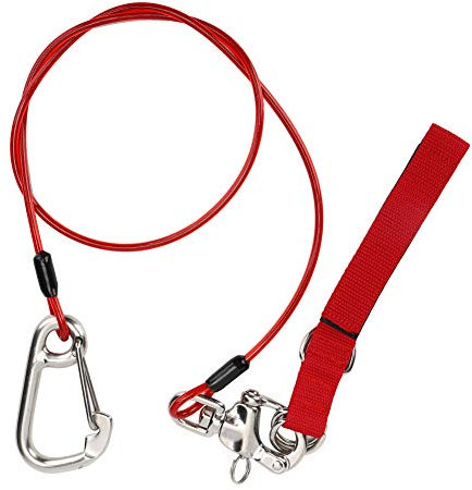 Freediving Lanyard, High Hardness Edelstahl Freediving Safety Rope mit Armband Tauchsichere Rettungsleine für Freediving Lanyard Scuba Diving Schnorcheln Wassersport