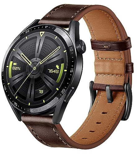 Songsier Correa de Cuero para Huawei Watch GT 3 Pro, GT 3 46mm, GT 2 46mm, GT2 Pro/GT2e, GT Fashion, Sport, Active, Elegant, Classic - 22mm