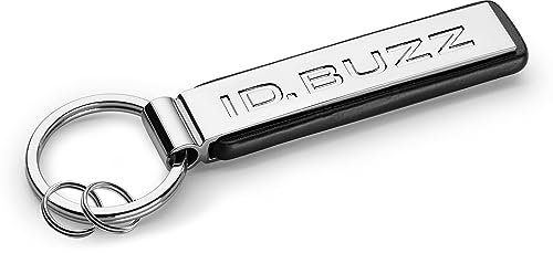 Volkswagen 000087010CKYPN Schlüsselanhänger Metall Anhänger Keyring Schlüsselring, mit ID.Buzz Schriftzug, silber