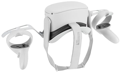 Geekria Wall Mount Compatible with Meta Quest 2, Rift S, Pico Neo 3, Neo 4, VR Headset and Controller Storage Hook Holder (Light Gray)