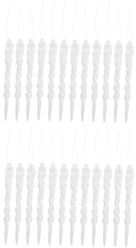IMIKEYA 24stücke Teiliges Weihnachtsdeko Eiszapfen Für Weihnachtsbaum Transparente Simulation Mit Glitzer Lang Für Festliche Atmosphäre Und Kreative Dekoration