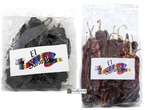 OsoRetail Pack 2x100g Chiles Secos Mexicanos | Chile Guajillo y Chile Ancho | Para Salsas, Moles y Guisos Tradicionales