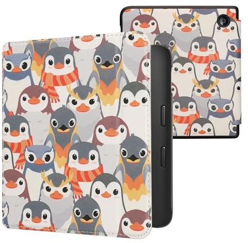 kwmobile Étui Compatible avec Kobo Libra 2 Coque - Étui à Rabat magnétique Tablette eReader Similicuir - Gris-Jaune-Marron