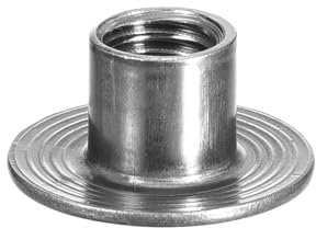 sourcing map M10 T-Nuts, 12pcs Carbon Steel Tee Nuts, Round Base Weld Nuts 12mm Height Through Hole Flange Insert Female Thread Plate Nuts