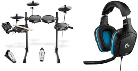 Alesis Turbo Mesh Kit - E Drum/E Schlagzeug Elektronisch mit Mesh-Heads & Logitech G432 kabelgebundenes Gaming-Headset