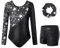 JiAmy Gymnastikanzug Mädchen, Turnanzug Turnshorts Haarband Set Turnanzug Leotard Set für 3-12 Jahre