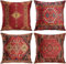Alricc Kissenbezüge, geometrischer Kelim, marokkanische Heimdekoration, orientalische Ikat-Kissenbezüge, Wohnzimmer, dekorativ, 45,7 x 45,7 cm, buntes rotes Tribal