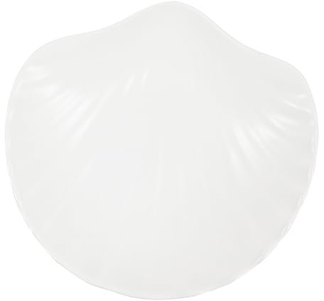 FUNOMOCYA Piatto Di Insalata Piattini Da Antipasto in Ceramica Scodella Riscaldante Domestica Piatto Da Spuntino Vassoi Da Portata Bianchi Merenda Bistecca Vassoio Di Frutta Bianca Domestico