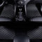 JDGEU 4 Stücke Leder Auto Fußmatten Für FIAT Grand Punto 2005 2006 2007 2008 2009, Wasserdicht Vorne Hinten Komplettset Auto Teppiche Auto Teppich Zubehör Innen,Black