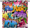 ANHOPE Bunte Städtisch Graffiti Gardinen Blickdichte mit Ösen Kinder Jungen Mädchen Thermo Vorhänge Blackout Curtain Vorhang Wohnzimmer Schlafzimmer Verdunklungsvorhänge 2er Set H 160 x B 132 cm