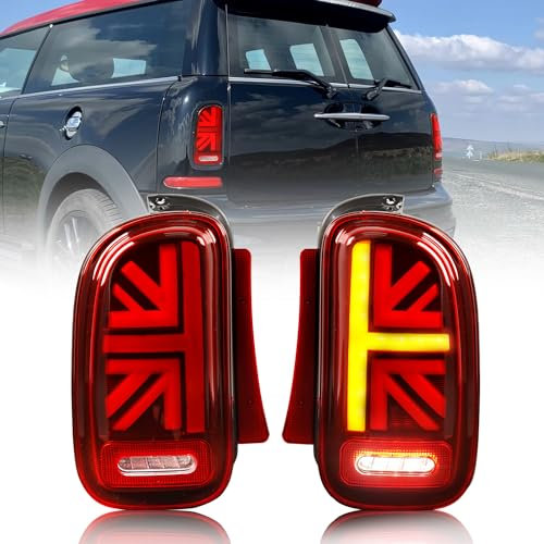 Archaic Rückleuchten kompatibel mit Mini Cooper Clubman/Clubvan R55 2007–2014, mit Animation DRL,mit E-Prüfzeichen, Paar