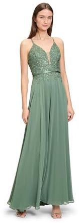 Vera Mont Damen Abendkleid mit Stickerei 36, Light Aventurine