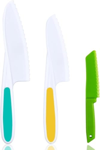 Kindermesser 3-teiliges kinder kochmesser zum Schneiden von Obst oder Gemüse Sicherheit Das Küchenmesser-Set ist das beste Geschenk für Kinder ab 2 jahre