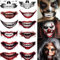ENYACOS 10 sheets halloween mouth tattoos+2 sheets wound tattoos,skeleton mouth tattoo, halloween face stickers blood, halloween makeup kit adults, clown face tattoos，Fake Cut tattoo (B)