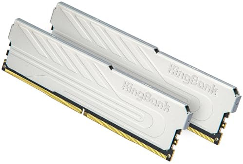 KingBank Memoria RAM per computer desktop DDR4 32 GB (2 x 16 GB) 3200 MHZ CL16 1,35 V con dissipatore di calore per computer desktop gaming/ufficio/PS