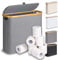 efluky 28L Toilettenpapier Aufbewahrung Korb mit Deckel, Bambus Toilet Paper Organizer Badezimmer Organizer, Klopapier Aufbewahrung für 9-12 Rollen Klopapier, Perfekt für Enge Räume (Grau)