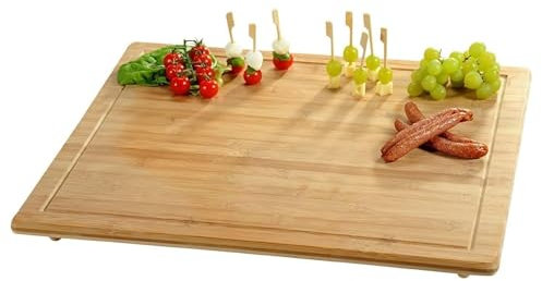 Kesper | XXL Schneideplatte | Abdeckplatte extra groß | 56 x 50 x 4 cm | Backbrett | FSC Bambus | ideal auch Schneideplatte oder Hackbrett