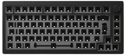 TRyYCB 75% RGB Hot-swap Barebone Mechanical Keyboard DIY Kit With Gasket Mount Structure CNC Metal ANSI ISO Compatible Version(Black ISO)