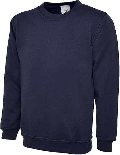 Felpe per bambini ragazzi UK bambini rientro a scuola girocollo girocollo maniche lunghe maglione tinta unita maglione a costine in pile di cotone pullover unisex ragazze uniforme top età 5-13 anni