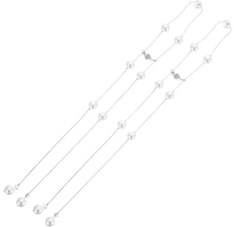 IMIKEYA 2 Stück Perlenvorhang Krawatte Fransen Quasten Magnethaken Plissee Vorhänge Retro Halterungen Vintage Heimdekoration Duschvorhänge Krawatten Vorhang Zubehör