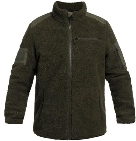 Military Wear Tactical Teddyfleece | Veste Polaire avec 5 Poches, Polaire Outdoor, Vêtement Tactique pour Survie et Bushcraft, 100% Polyester
