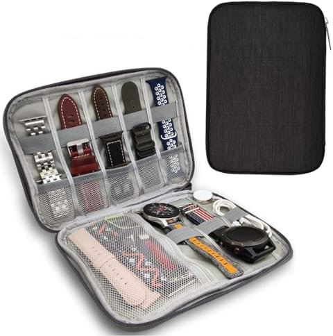 XYTAHDM Estuche de almacenamiento para correa de reloj, bolsa organizadora de viaje para correas de reloj, impermeable, organizador de correa de reloj inteligente, compatible con todas las correas