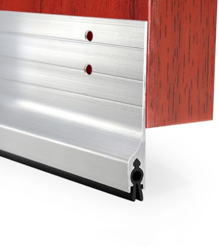 Metall-Tür-Zugluftstopper unten, Aluminium-Mäuse, Staubdichtung, Abisolierung, Untertür-Zugluftstopper, Dichtungen, Kehrstreifen für Türen (Weiß, 1,85 x 6 cm)