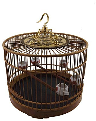 Großer Vogelkäfig im Innen- und Außenvogel -Käfig Bambus Luxus Vogelvilla Chinesischer Stil Retro -Designdurchmesser 29 cm Papageikäfig Decoration