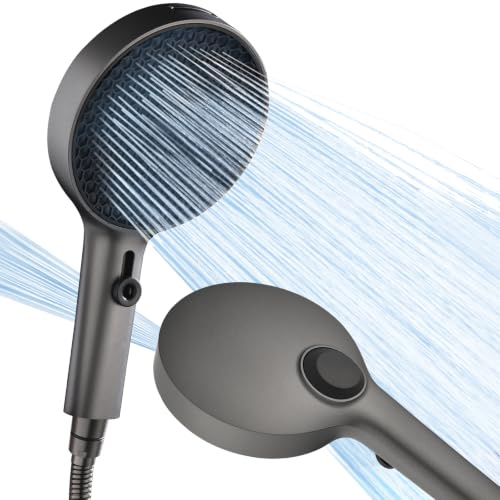 Soffione Doccia Testina Extra Large ad Alta Pressione Doccino Anticalcar | XXL doccetta Pioggia, 3+1 Tipi di Getto, 13cm Mano shower head Risparmio Idrico, Bocchettini in Silicone Nero, Rimovibili