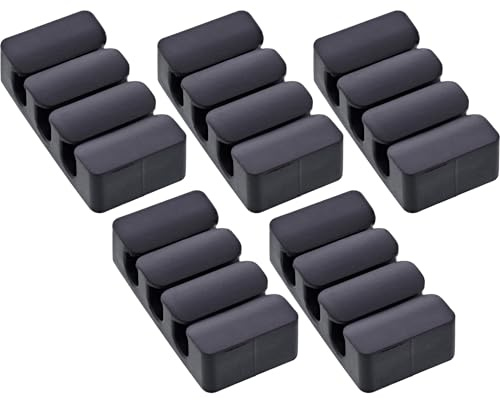 InLine 5er Pack Kabelclip 3-fach selbstklebend schwarz, zur Organisation mehrerer Kabel am Schreibtisch, im Auto oder Büro, mit 3M Klebepad, 59971J