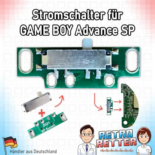 RetroRetter Netzschalter + PCB - für GameBoy Advance SP/GBA SP Power Strom AN AUS Schalter